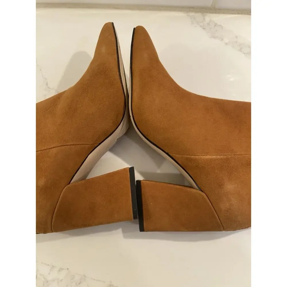 Franco Sarto Venture, Midshaft, Boot Whiskey Brown Zip Up Pointed Toe Suede Sz 7